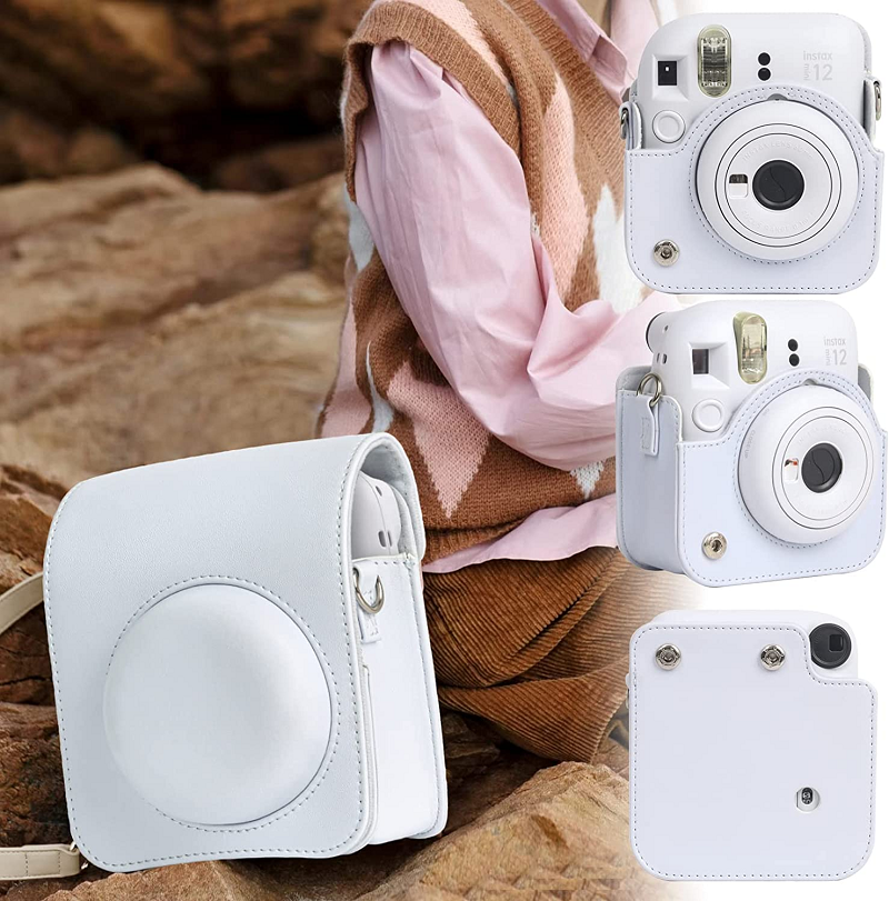 チェキケース  instax mini 12用 カメラケース mini12 チェキ カバー Fujifilm チェキ ケース 新モデル 全面保護 傷つけ防止 携帯便利 ショルダーストラップ付き PUレザー