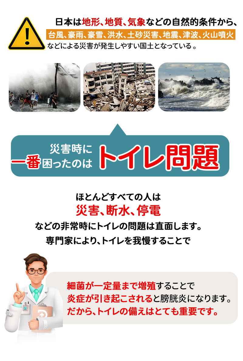 簡易トイレ 50回分 非常用トイレ 15年保存 防災グッズ 携帯トイレ 災害用トイレ 介護用 簡易トイレセット50回分 凝固剤 防災トイレ